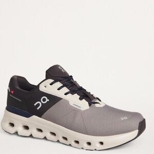 On Running Black and Gray Athletic Shoes cloud runner 2 waterproof zinc midnight